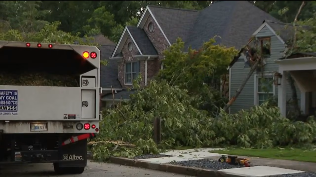 Large tree crashes onto DeKalb home, knocks out power